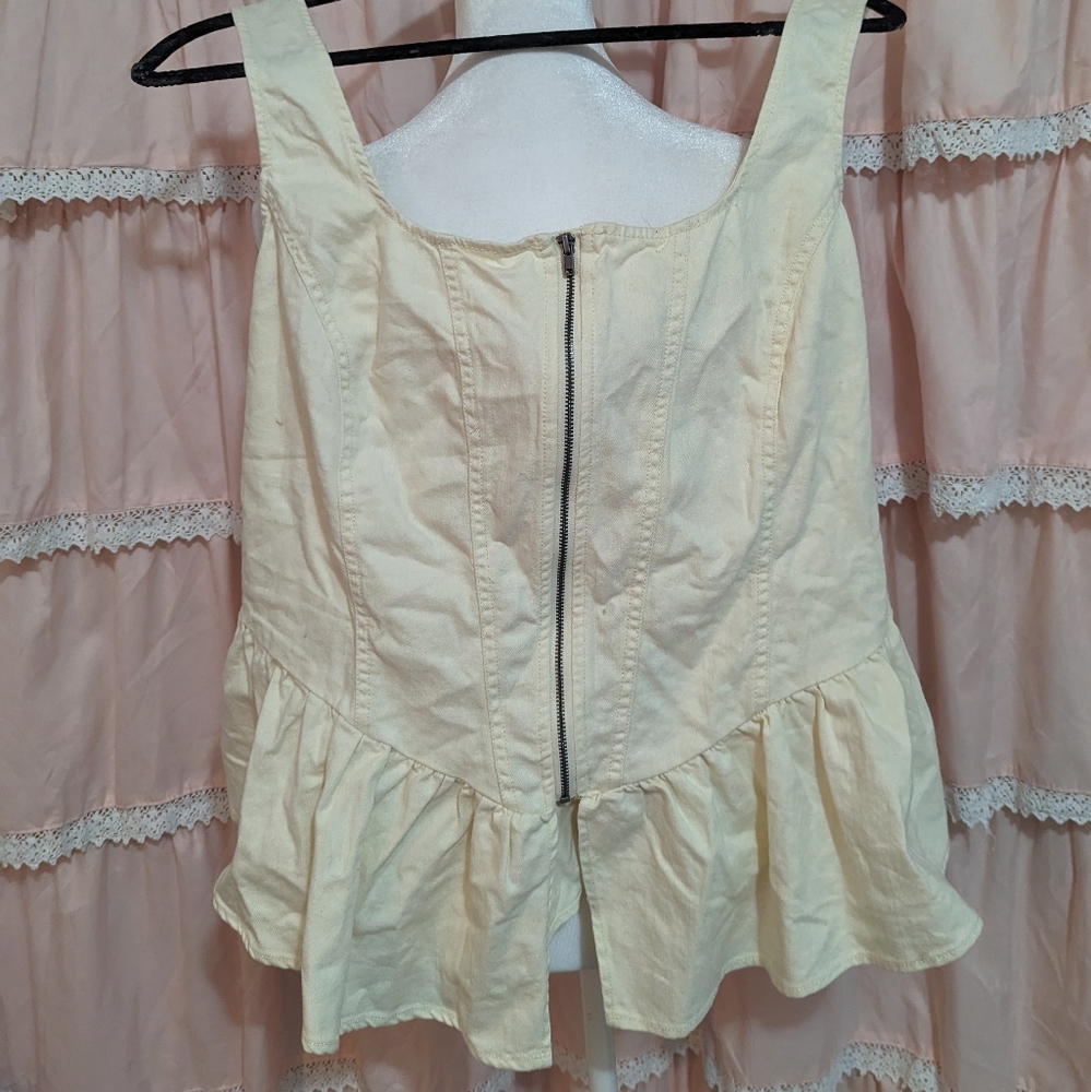 Denim Corset style Zip up Top